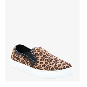 Leopard slip on sneakers